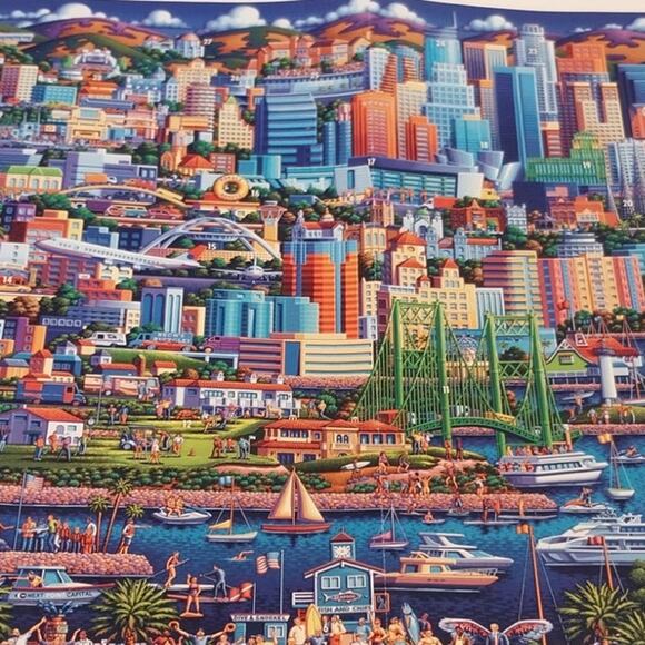 Dowdle Los Angeles Hollywood 2000 Piece Jigsaw Puzzle by Eric Dowdle - Picture 4 of 6
